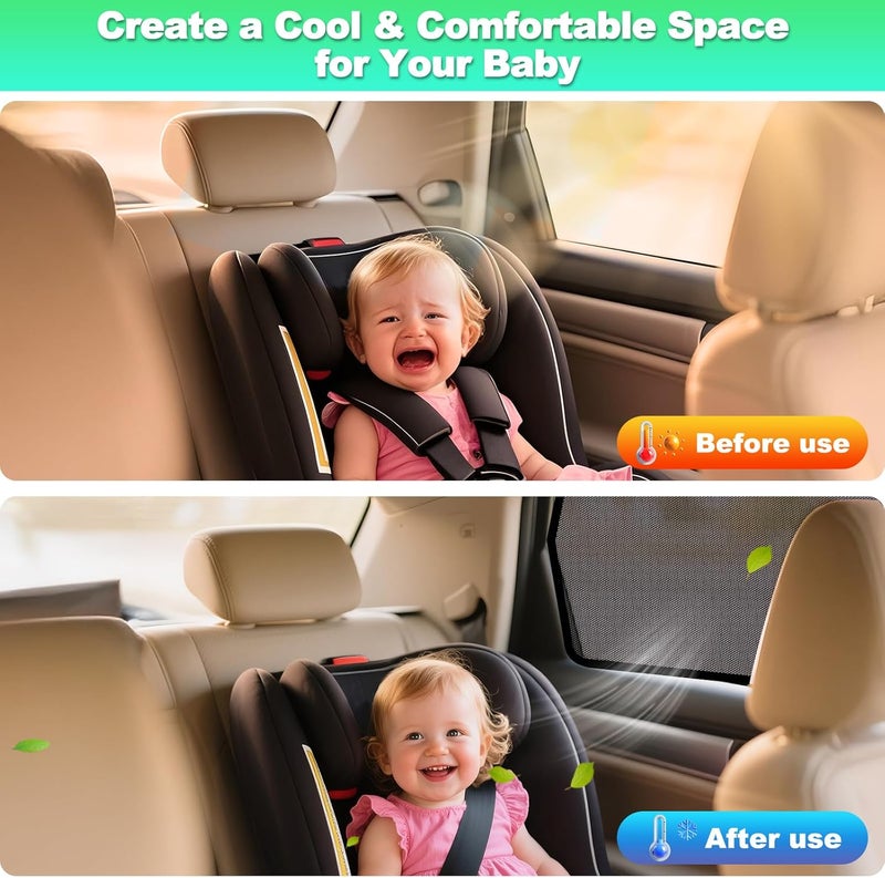 KOCZIL 2017-2022 CRV Window Shades -Car Window Shade for Baby and Driver, Breathable Mesh Car Privacy Curtains for Side Windows, UV Protection and Heat Insulation for Road Trips, Napping - Image 3